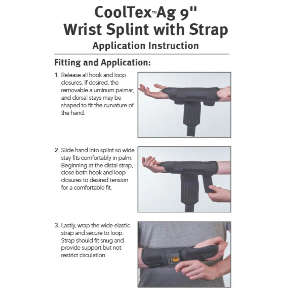 CoolTex AG 9" Wrist Splint with Strap - Image 4
